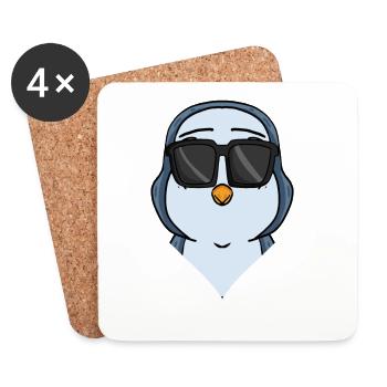 Cooler Pinguin mit Sonnenbrille Cool - Untersetzer (4er-Set) - Weiß - Vorne