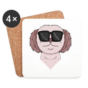 Shih Tzu Chien Race de chien - Dessous de verre (lot de 4) - blanc - Devant