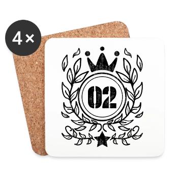 2 years old crown - 2 birthday - Coasters (set of 4) - white - Front