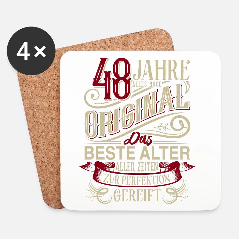 48. Geburtstag Vintage Retro - Untersetzer (4er-Set) - Weiß