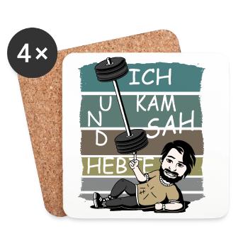 Ich kam sah und Hebte - Untersetzer (4er-Set) - Weiß - Vorne