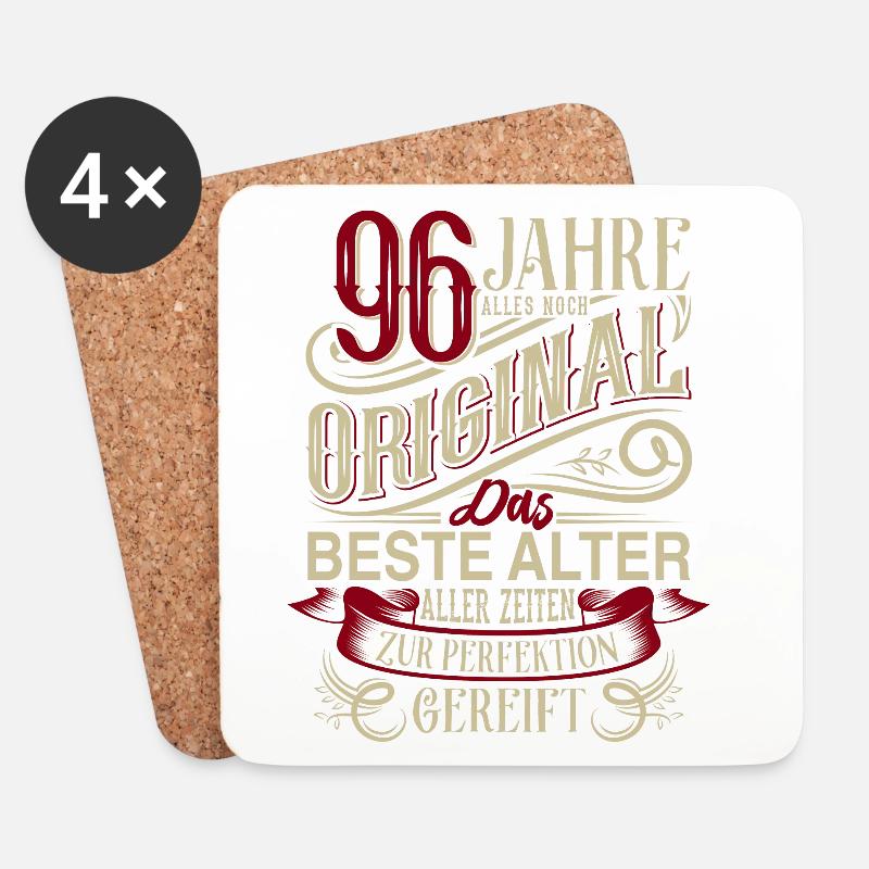 96. Geburtstag Vintage Retro - Untersetzer (4er-Set) - Weiß