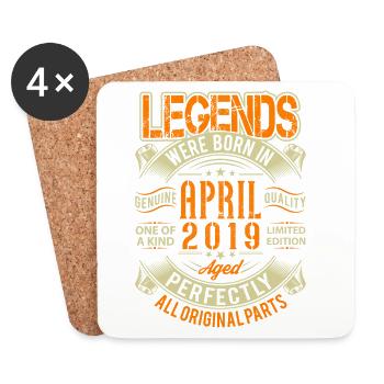 Légende d’anniversaire d’avril 2019 - Dessous de verre (lot de 4) - blanc - Devant