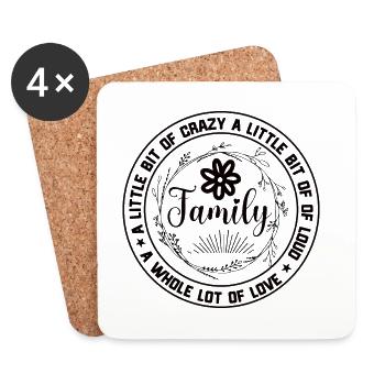 Réunion de famille un peu folle - Dessous de verre (lot de 4) - blanc - Devant
