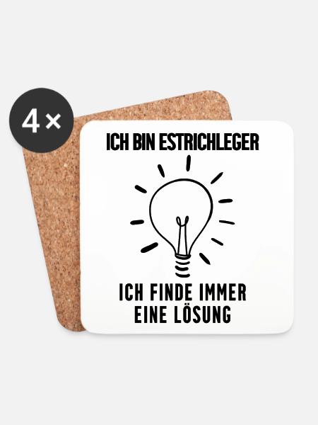 Estrichleger Beruf Ausbildung - Untersetzer (4er-Set) - Weiß