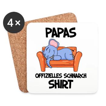 Papa Schlafshirt Vater Geschenk - Untersetzer (4er-Set) - Weiß - Vorne