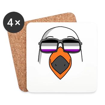 Asexué Lgbt Mouette Asexualité - Dessous de verre (lot de 4) - blanc - Devant