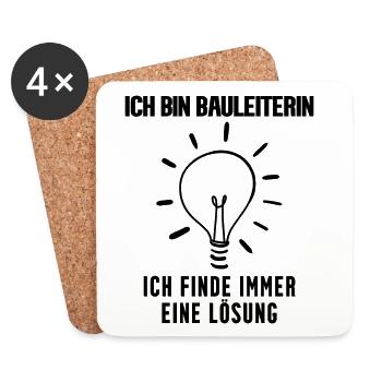 Bauleiterin Beruf Ausbildung - Untersetzer (4er-Set) - Weiß - Vorne