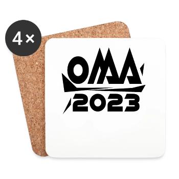 Großmutter 2023 - Oma Geschenk - Untersetzer (4er-Set) - Weiß - Vorne