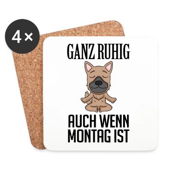 Deutscher Schäferhund - Untersetzer (4er-Set) - Weiß - Vorne