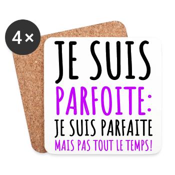 Je suis parfoite humour jeu de mots cadeau femme - Dessous de verre (lot de 4) - blanc - Devant