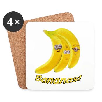 Ich liebe Bananen - Untersetzer (4er-Set) - Weiß - Vorne