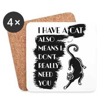 Cat lover funny saying cat - Coasters (set of 4) - white - Front