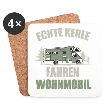 Echte Kerle Wohnmobil Roadtrip - Untersetzer (4er-Set) - Weiß - Vorne