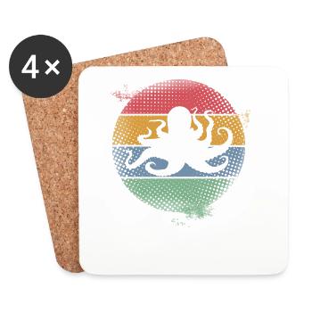 Octopus Octopus Octopus Marine Animal - Coasters (set of 4) - white - Front
