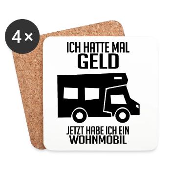 Wohnmobil Wohnwagen Campen Camping - Untersetzer (4er-Set) - Weiß - Vorne