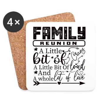 Réunion de famille un peu folle - Dessous de verre (lot de 4) - blanc - Devant