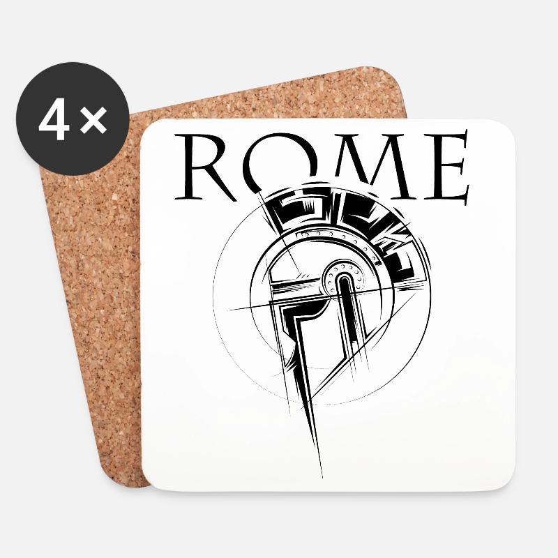 rome Gladiator Symbol Rom Römer Icon Logo Grafik - Untersetzer (4er-Set) - Weiß