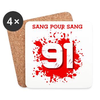 Sang Pour Sang Parisien - 91 - Dessous de verre (lot de 4) - blanc - Devant