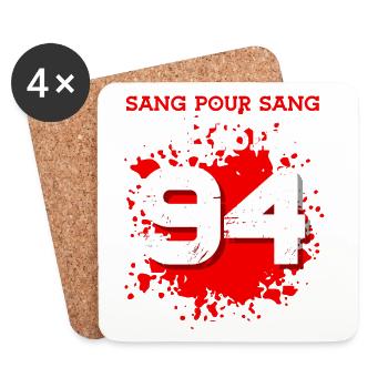 Sang Pour Sang Parisien - 94 - Dessous de verre (lot de 4) - blanc - Devant