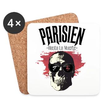 Parisien Hasta La Muerte - 75 - Dessous de verre (lot de 4) - blanc - Devant