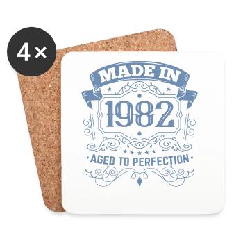 Made in 1982 Birthday Vintage - Coasters (set of 4) - white - Front