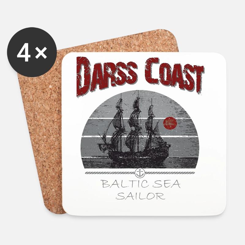 DarssCoast - Baltic Sea Sailor - Untersetzer (4er-Set) - Weiß