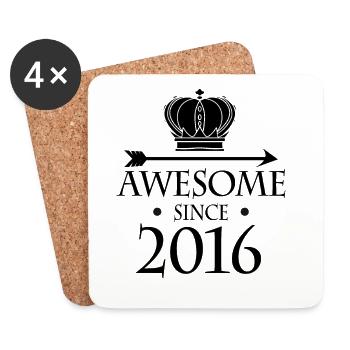 Vintage 2016 - Fantastic since 2016 - Coasters (set of 4) - white - Front