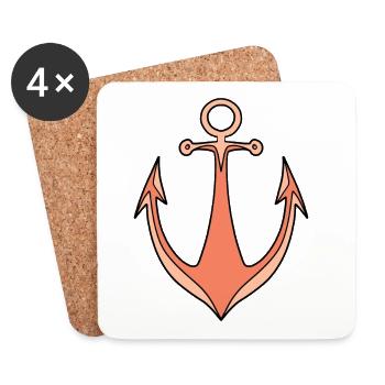 Anchor - Coasters (set of 4) - white - Front