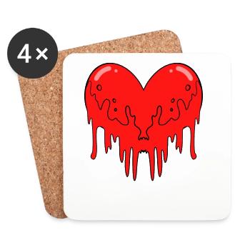 Heart Blood - Coasters (set of 4) - white - Front