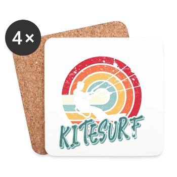 Kitesurfen Kitesurf Kitesurfer Kiteboard - Coasters (set of 4) - white - Front