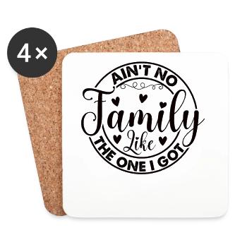 Appréciation de la famille Ain’t No Family - Dessous de verre (lot de 4) - blanc - Devant