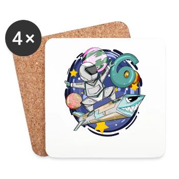 6th birthday boy - 6 years old - I am 6 - Coasters (set of 4) - white - Front