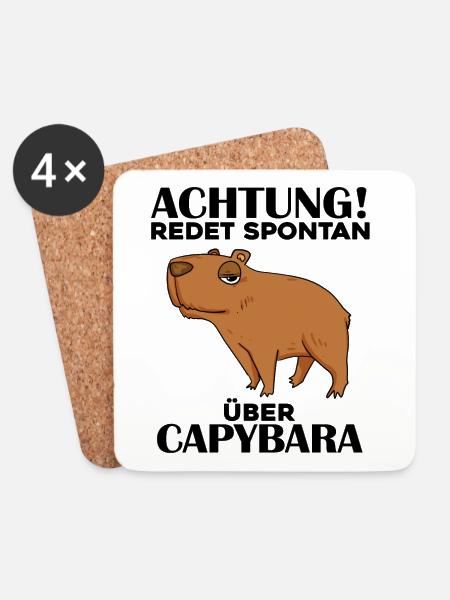 Capybara Wasserschwein - Untersetzer (4er-Set) - Weiß