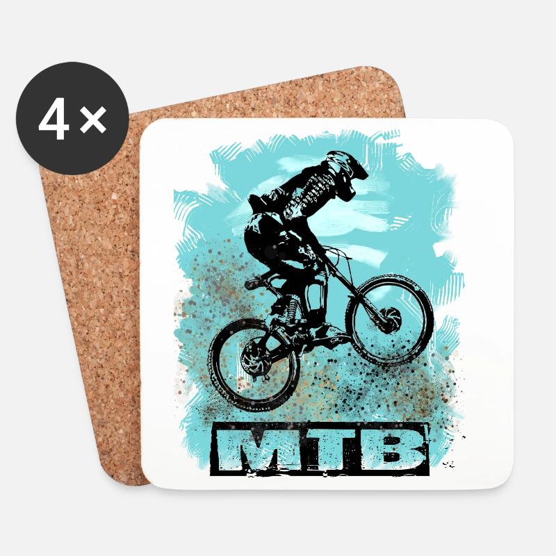 MTB Bike - Untersetzer (4er-Set) - Weiß
