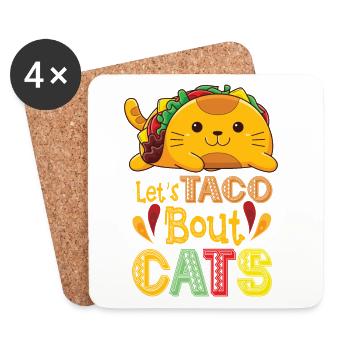 Let's Taco Bout Cats Catlover - Untersetzer (4er-Set) - Weiß - Vorne