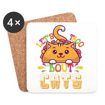 Let's Taco Bout Cats Catlover - Untersetzer (4er-Set) - Weiß - Vorne