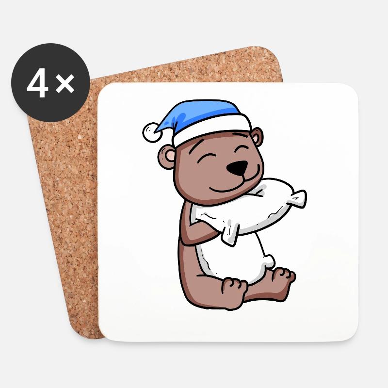 Bär Baby - Untersetzer (4er-Set) - Weiß