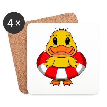 Bouée de sauvetage duck swimming - Dessous de verre (lot de 4) - blanc - Devant