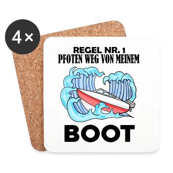 Motorboot Kapitän Boot Boote Seefahrt Geschenk - Untersetzer (4er-Set) - Weiß - Vorne
