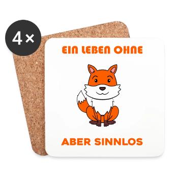 Wald Wildtier Fuchs Geschenk - Untersetzer (4er-Set) - Weiß - Vorne
