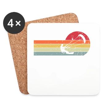 Kitesurfing Kitesurfer Kiteboard Retro Vintage - Coasters (set of 4) - white - Front
