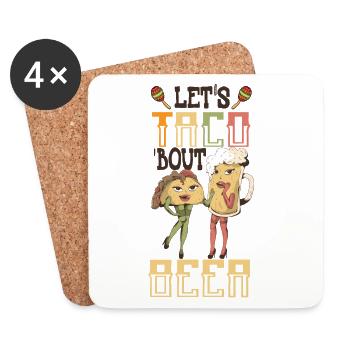 Let's Taco Bout Beer - Untersetzer (4er-Set) - Weiß - Vorne