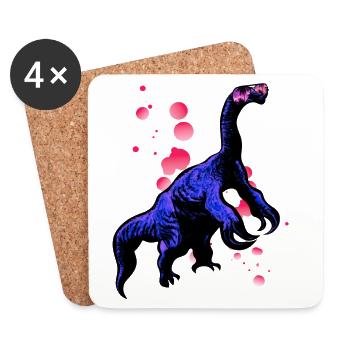 Therizinosaurus mit cooler Sonnenbrille - Untersetzer (4er-Set) - Weiß - Vorne