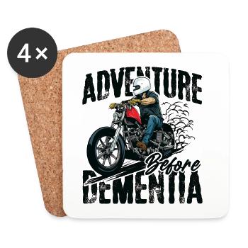 Abenteurer auf Motorrad mit Helm - Untersetzer (4er-Set) - Weiß - Vorne