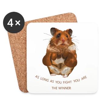 Hamster - Untersetzer (4er-Set) - Weiß - Vorne