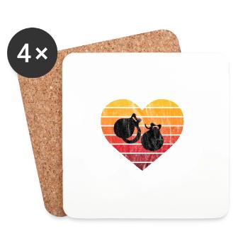 J’adore la musique espagnole avec des castagnettes - Dessous de verre (lot de 4) - blanc - Devant