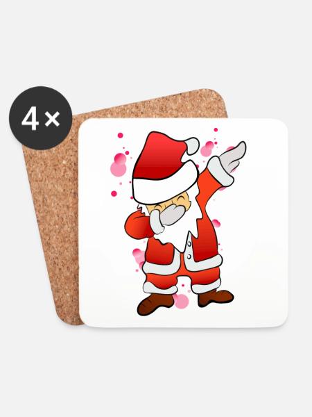 Dabbing Nikolaus - Untersetzer (4er-Set) - Weiß