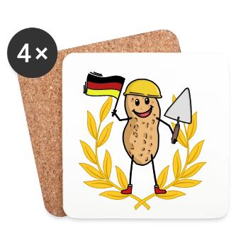 Lorbeerkranz Handwerk Gewerbe Bauherr Maurer - Untersetzer (4er-Set) - Weiß - Vorne