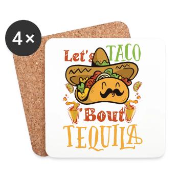 Taco Über Tequila Taco Tuesday - Untersetzer (4er-Set) - Weiß - Vorne